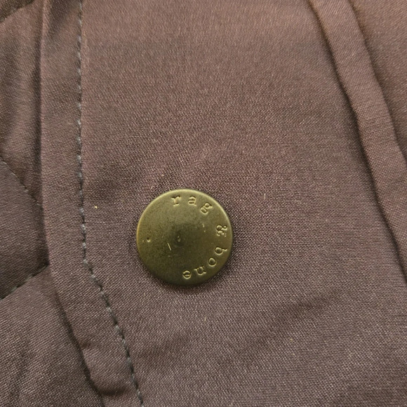 Rag & Bone Eggplant Pacific Quilted Silk & Leather Full Zip Jacket Size Medium - Picture 5 of 13